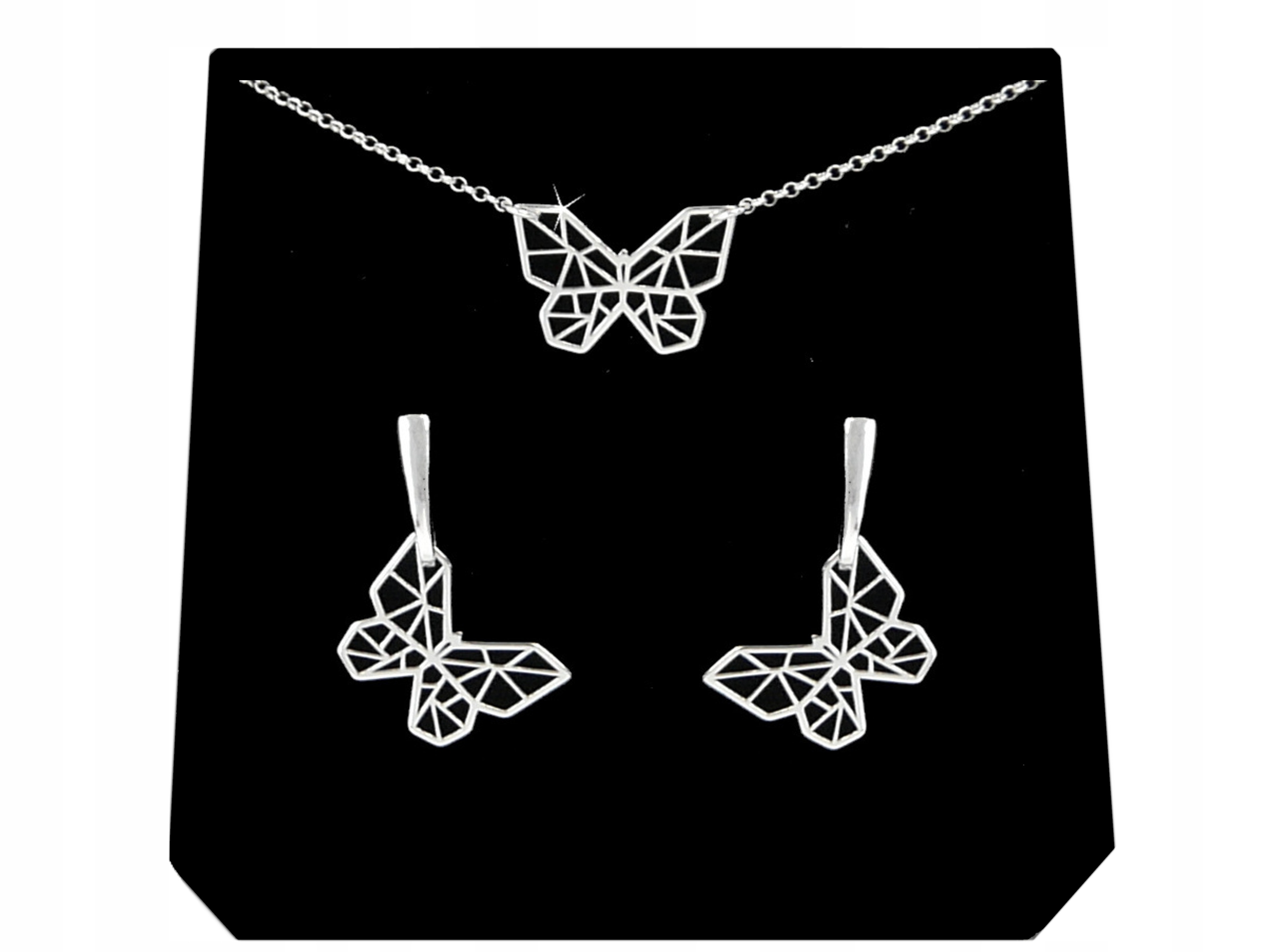 

Komplet Biżuterii Motyl Motylek Origami srebro 925