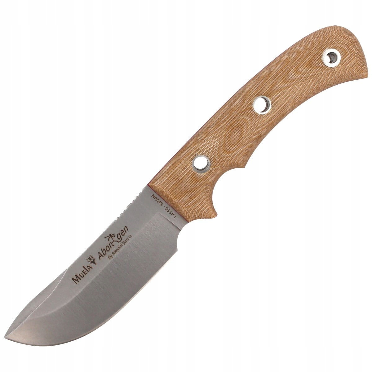 Nóż Muela survivalowy Full Tang Micarta 120mm krzesiwo ABORIGEN-12D