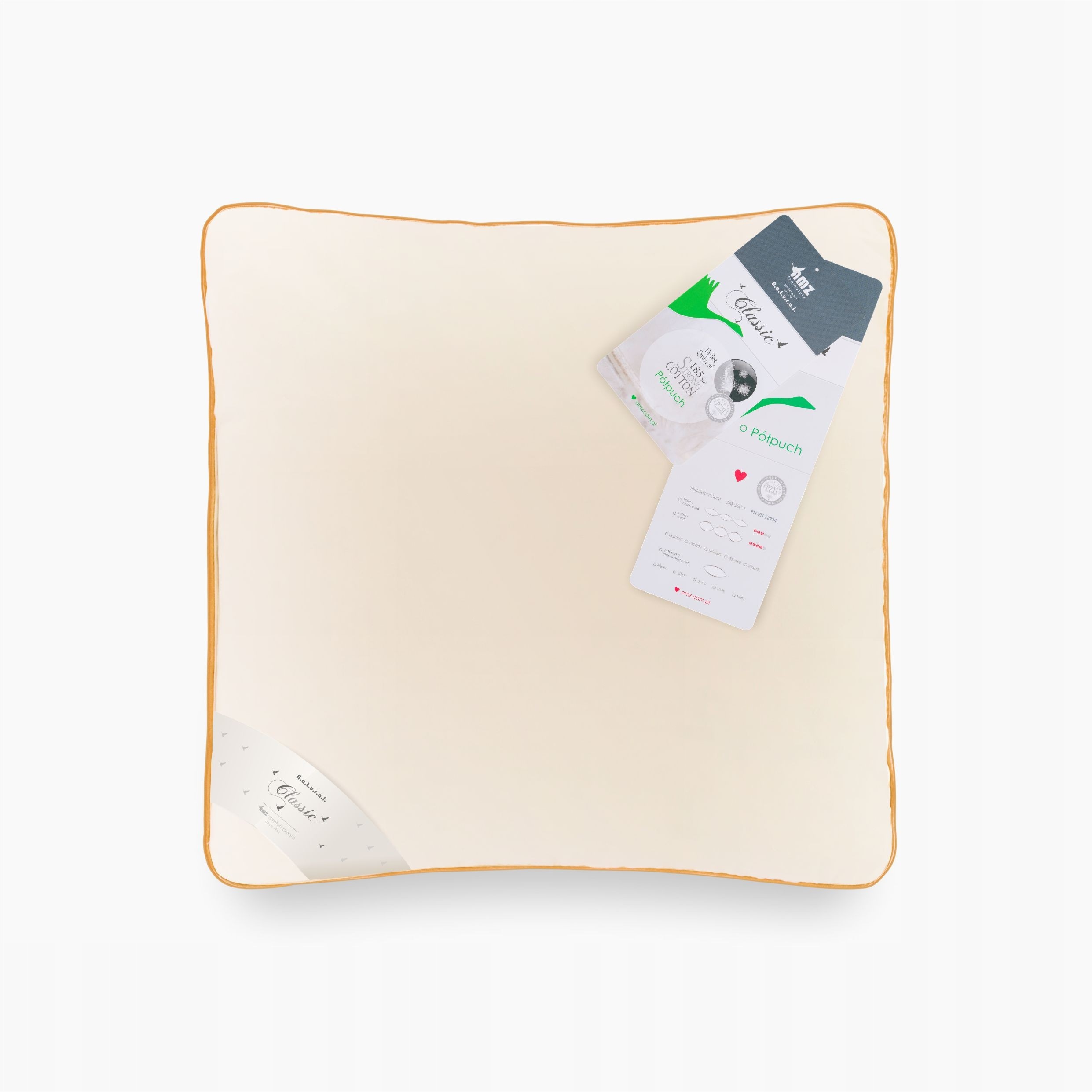 

Półpuch poduszka kolor kremowy rozmiar 40x40