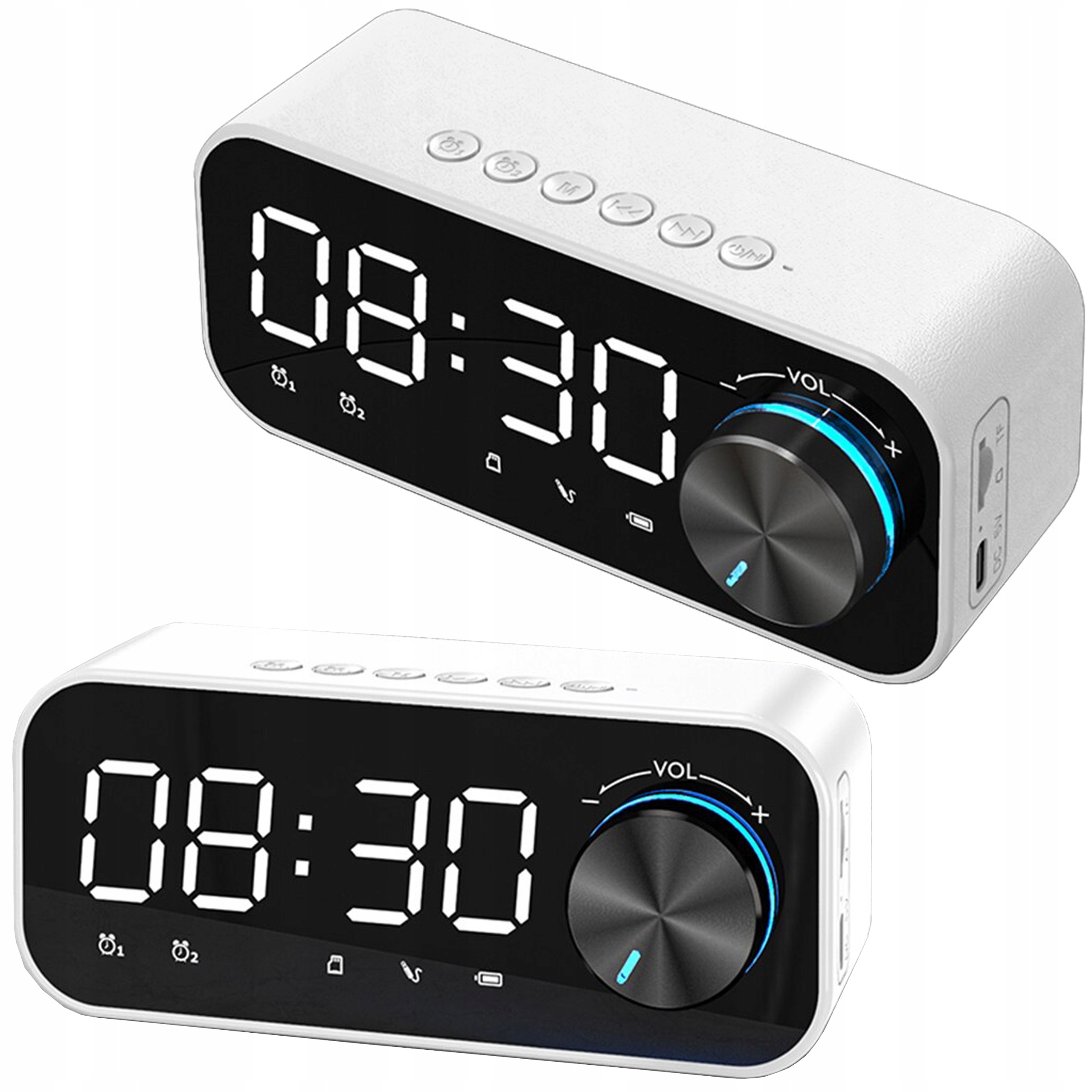 

Zegar Z Głośnikiem Bluetooth 2 Alarmy Przenośny