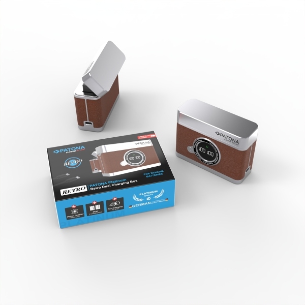 Patona Retro Usb-c do Fuji NP-W126, NP-W126S ładowarka etui (pd/qc, Led)