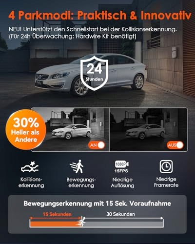 VANTRUE E2 Kamera Samochodowa 2.7K Przód Tył WiFi GPS 512GB 320° — miniatura 6