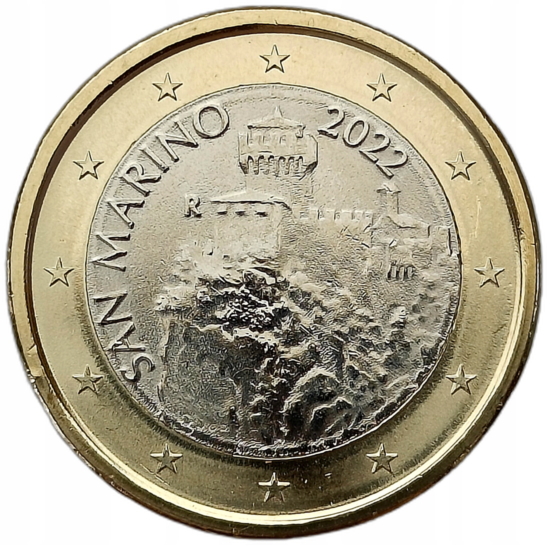 SAN MARINO 1 EURO 2022 R - ZAMEK NA GÓRZE BIMETAL UNC