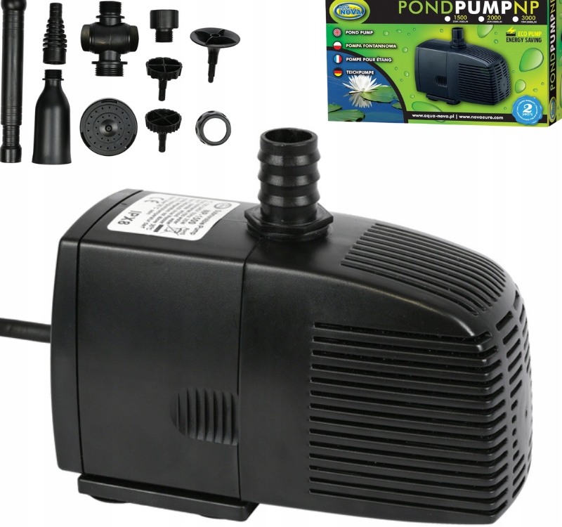 Aqua Nova Pompa energooszczędna do oczka wodnego fontanna 25W NP-1500 L/h