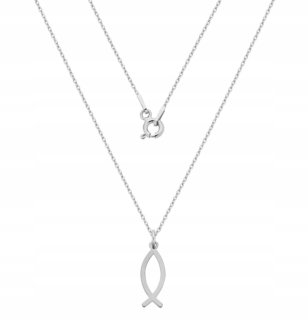 

Naszyjnik z rybką symbol chrześcijaństwa srebro