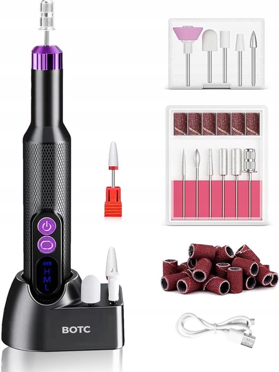 Bezdrátová bruska na nehty sada manikúra pedikúra nabíjecí Botc