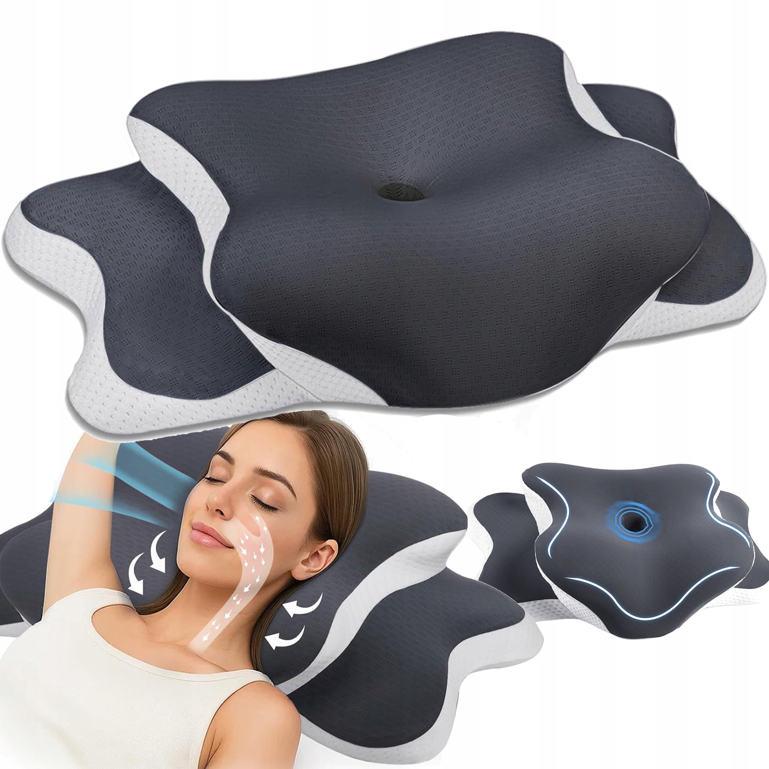 Poduszka Ortopedyczna Do Spania Kark Memory Motyl Na Brzuchu Plecach Boku