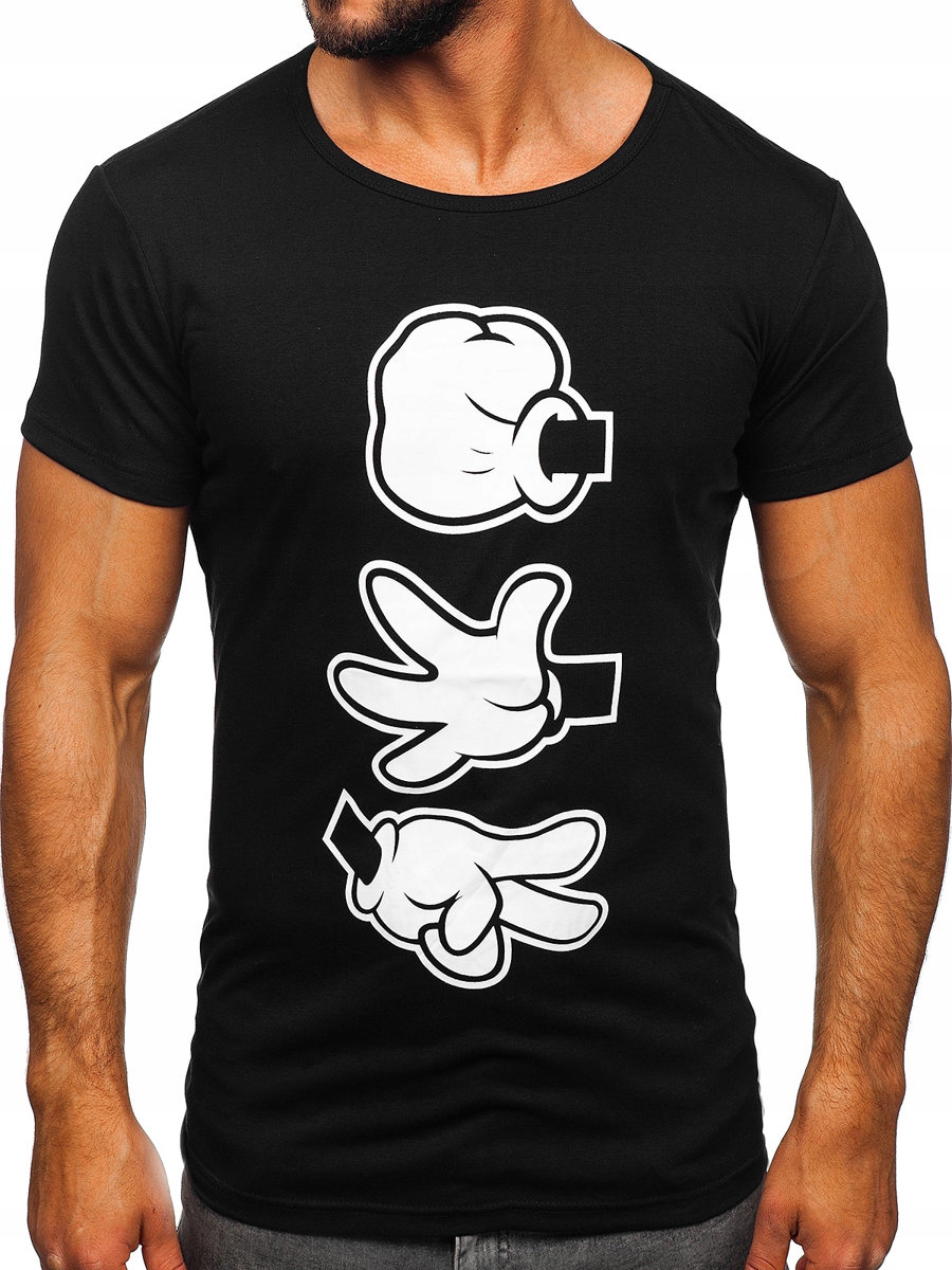 

T-shirt Męski Koszulka Czarna KS1997 Denley_l