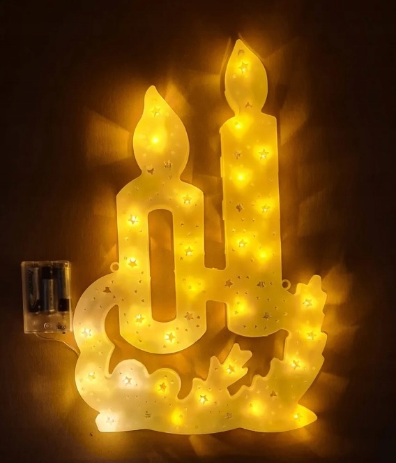 

Ozdoba Led Na Okno Biały Ciepły Z Przyssawką 42CM