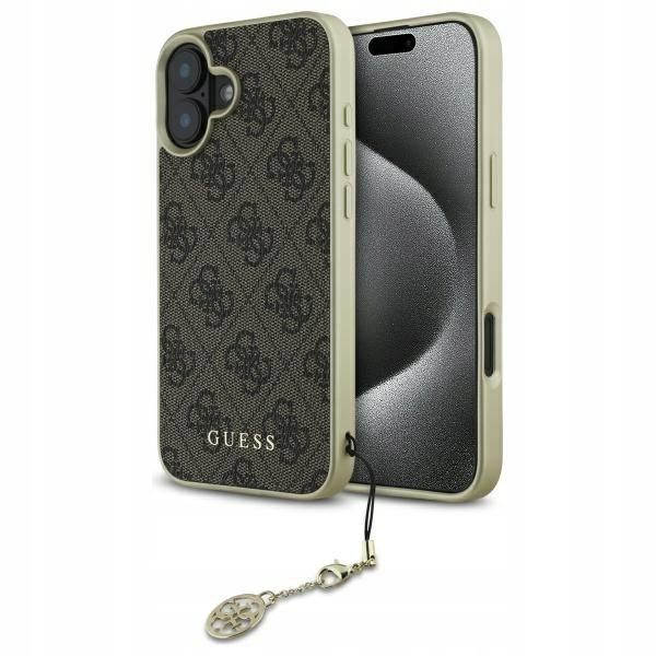 Pouzdro pro iPhone 16 Plus Guess Charms Collection Hnědé