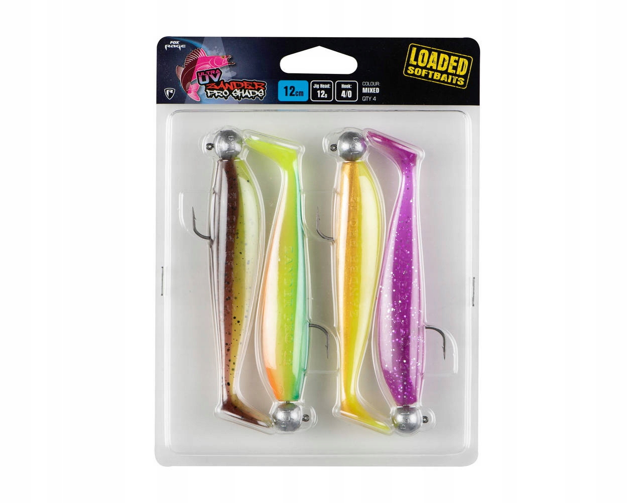 Zestaw 4 Gum Fox Zander Pro Uv 12cm 12g