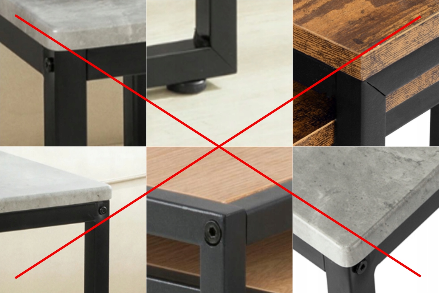 stolik ława industrialny loft CZARNY MAT 60*60/45 Głębokość mebla 60 cm