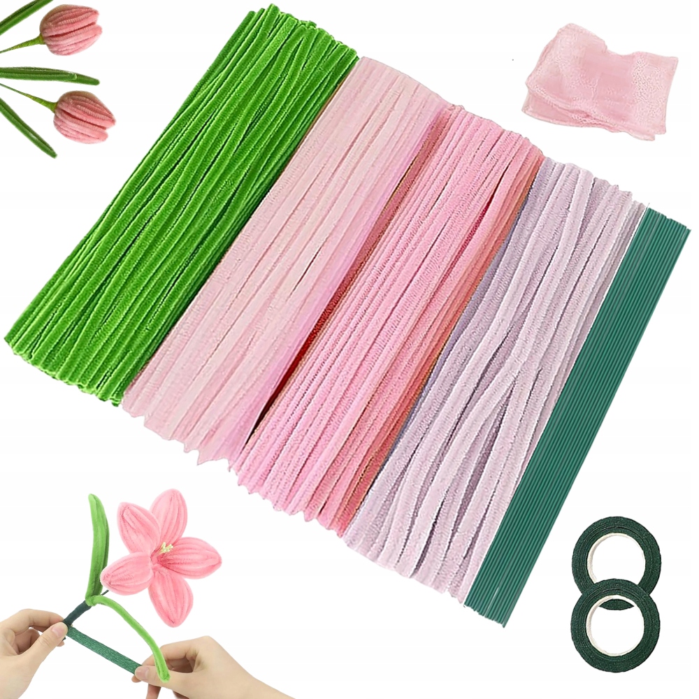 Kreativní Drátky Barevné Diy Dekorativní 400KS Žinylkové Vytěráky 30CM