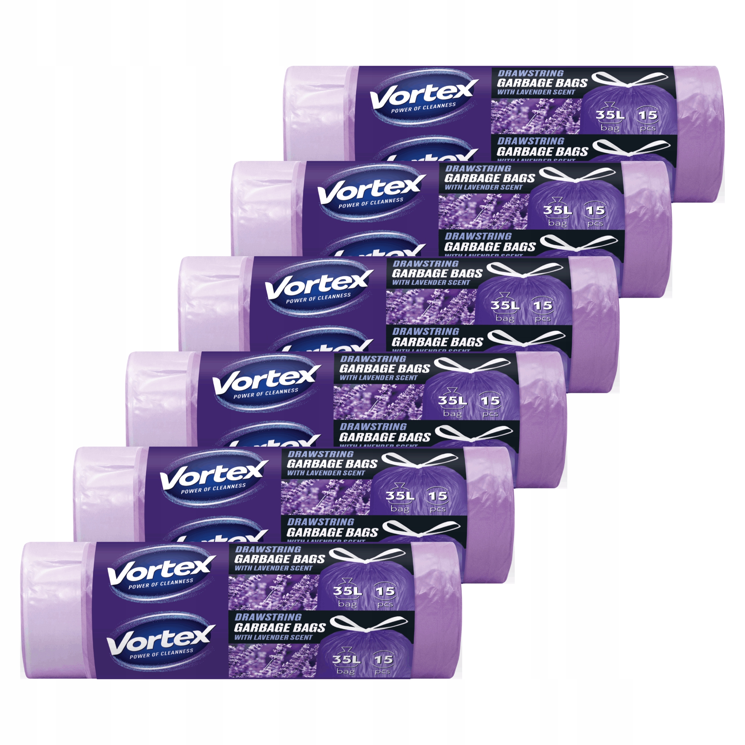 Levně Vortex Pytle na odpadky Hdpe 35L fialové s levandulí 300 ks (20×15)