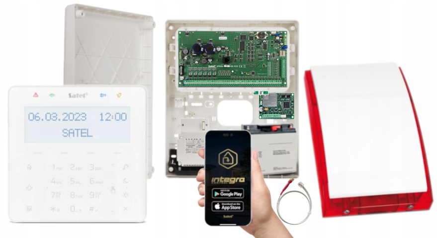 Zestaw alarmowy Satel Integra 256 Plus z modułem LTE i syreną