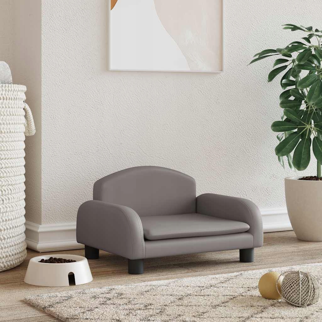 Levně Fionshop 262671491 Pelíšek pro psy šedý 50 x 40 x 30 cm umělá kůže