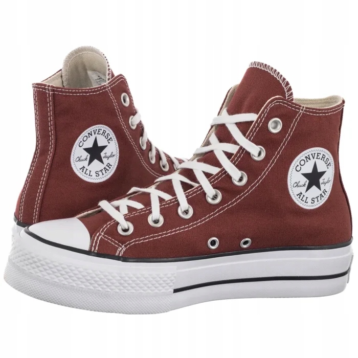 Boty Tenisky za kotník na platformě Converse Lift Hi A14511C Hnědé