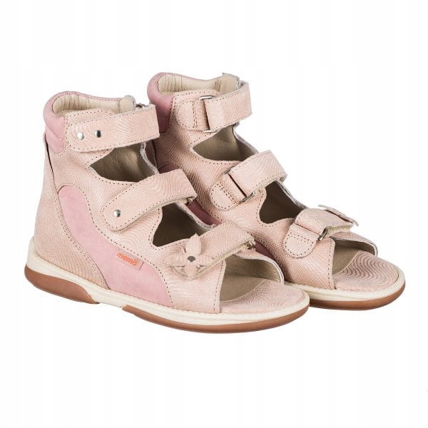 Memo Sandał diagnostyczny AGNES 24 różowy nubuk 1JB