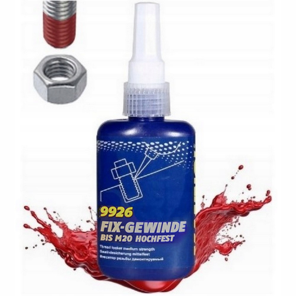 Klej do gwintów Czerwony Mocny 50ml Mannol Profesjonalny uszczelniacz