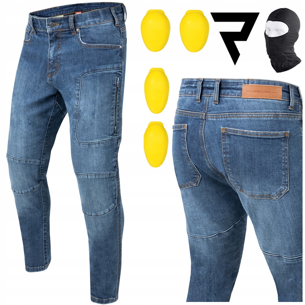 Motocyklové Nohavice Rebelhorn Rage II Pánske Džínsy Tapered Darčeky