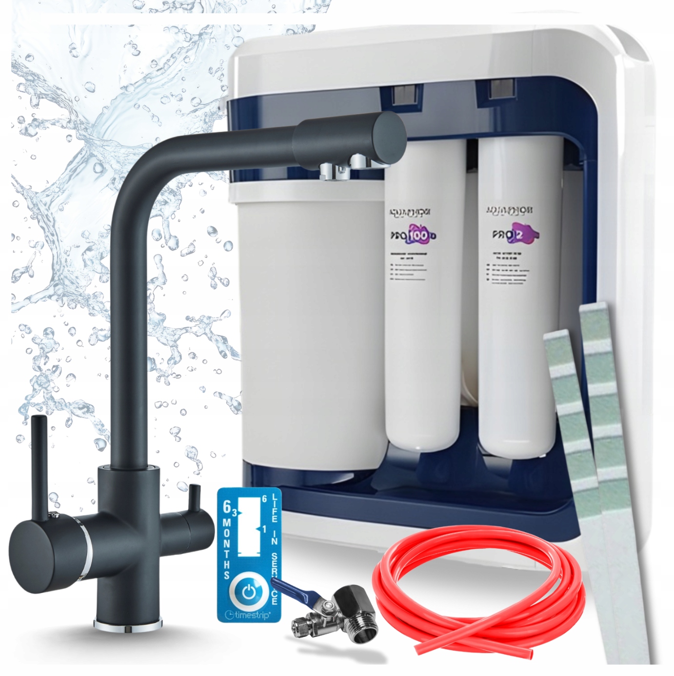 Filter Pitnej Vody Aquaphor RO-202S Pro Pzh Kuchynský Kohútik Trojcestný Čierny