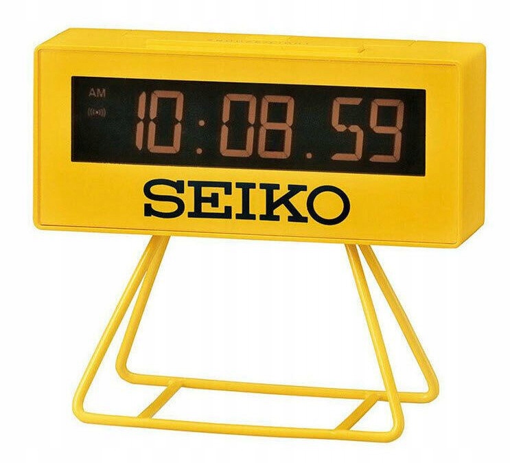 Žltý Elektronický Stolový Časovač Seiko QHL062Y Časovač Stopky Alarm
