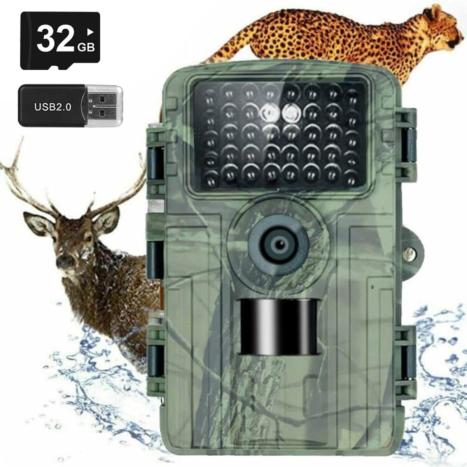 Fotopast Lesní Kamera 4K 60Mpx Ir Snímač Pohybu Wifi A Bluetooth 32GB