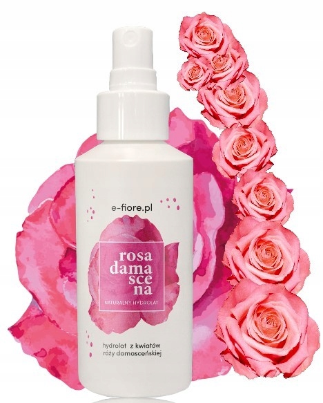 e-Fiore HYDROLAT z Kwiatów RÓŻY DAMASCEŃSKIEJ Naturalny TONIK 100ml