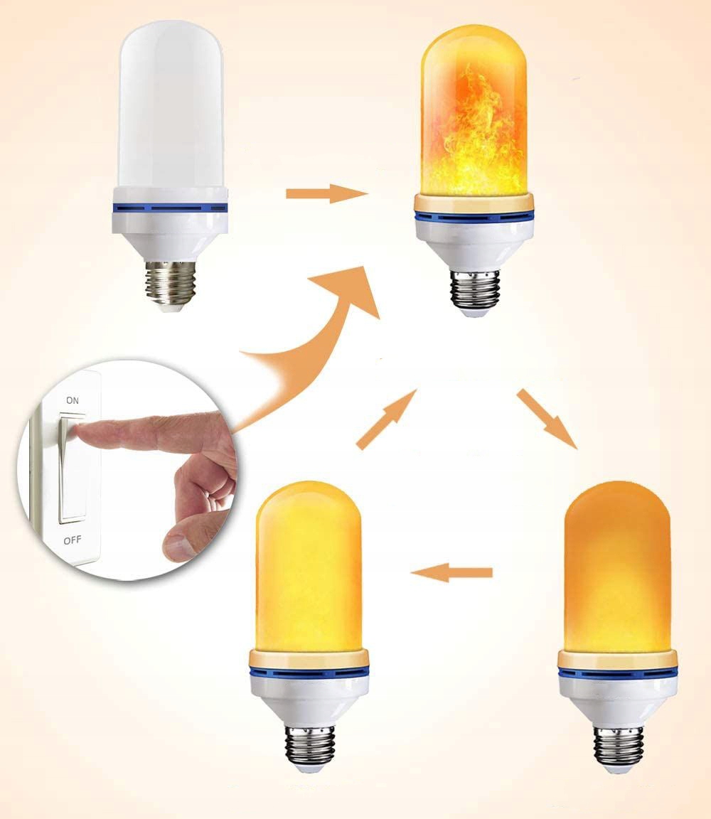 ŻARÓWKA LED IMITUJĄCA ŻYWY PŁOMIEŃ OGIEŃ E27 9W Stan opakowania oryginalne