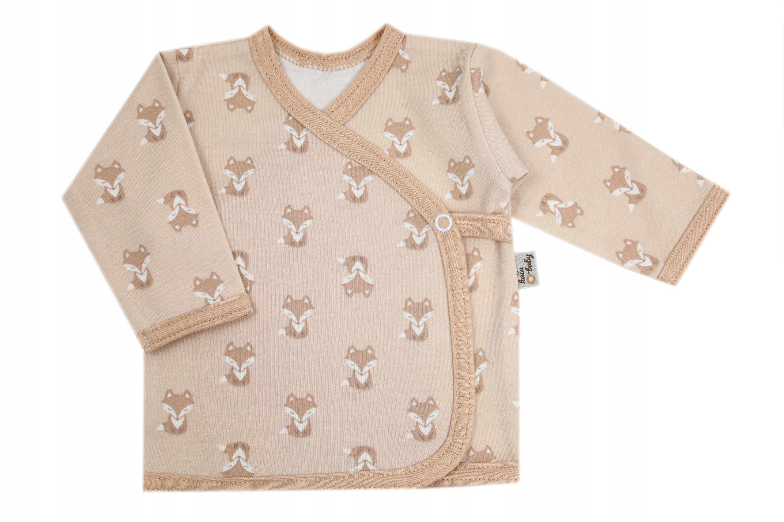 KOSZULKA NIEMOWLĘCA KOPERTOWA KAFTANIK 56 BEIGE FOX /90/ Rozmiar (new) 56 (51 - 56 cm)