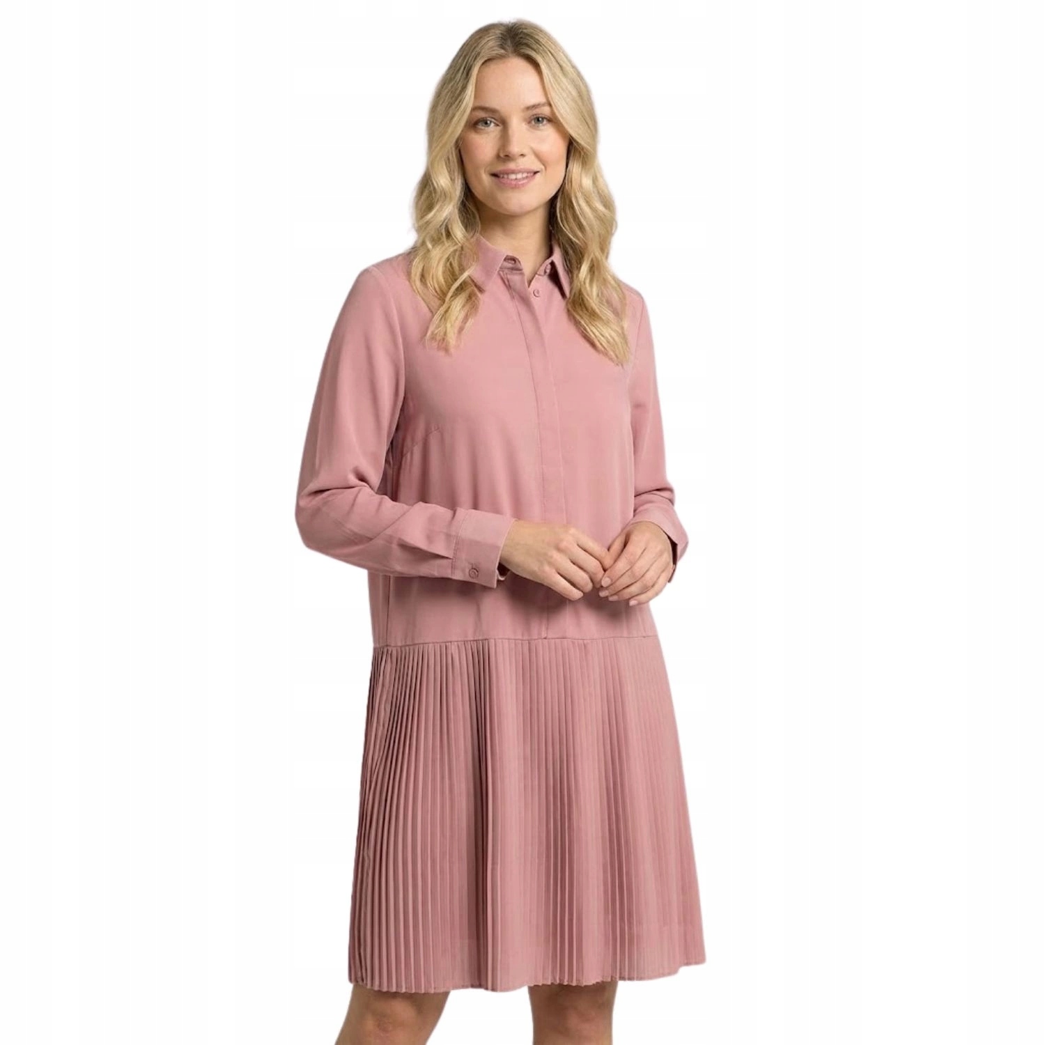 Šaty před kolena Ushe s dlouhým rukávem a košilí vel. L