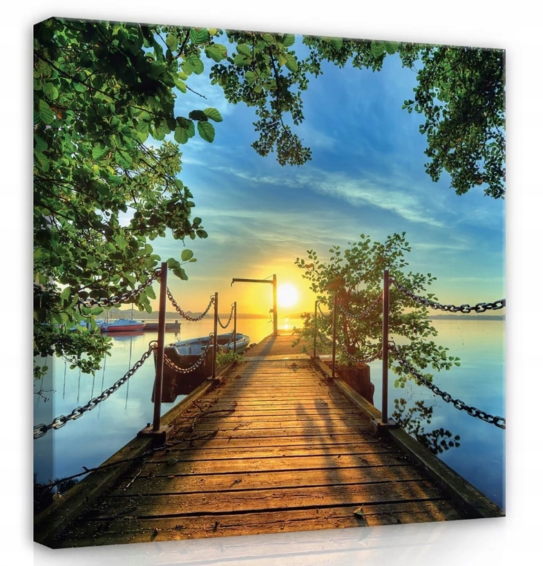 Obraz 80x80 Západ slunce jezero klid příroda léto večer krajina