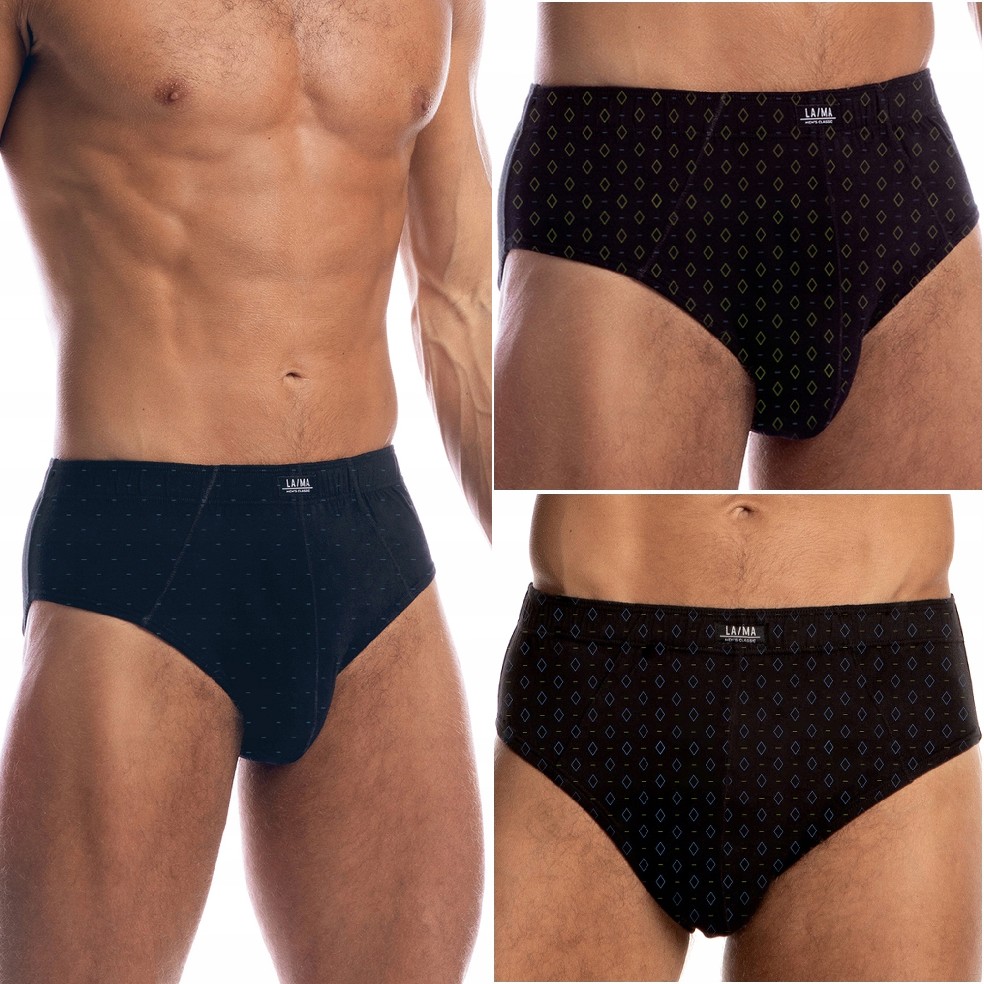 Pánské Slipy Lama 110/21 slipy přiléhavé 100% Bavlna 3-BALENÍ XL