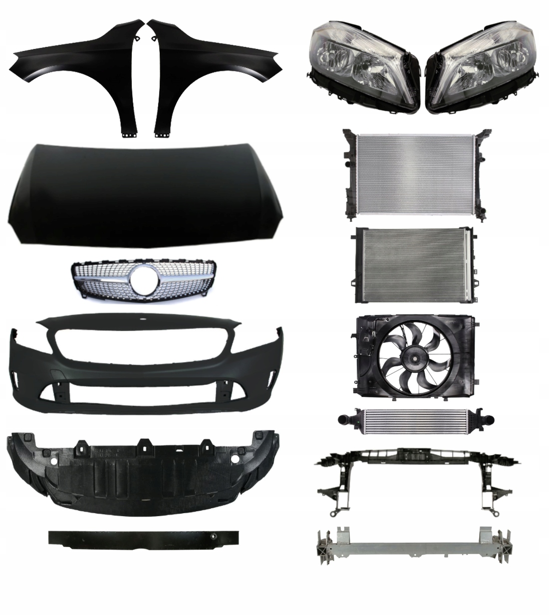 Mercedes Benz Klasa A W176 15-18 Maska Pas ZESTAW CZĘŚCI