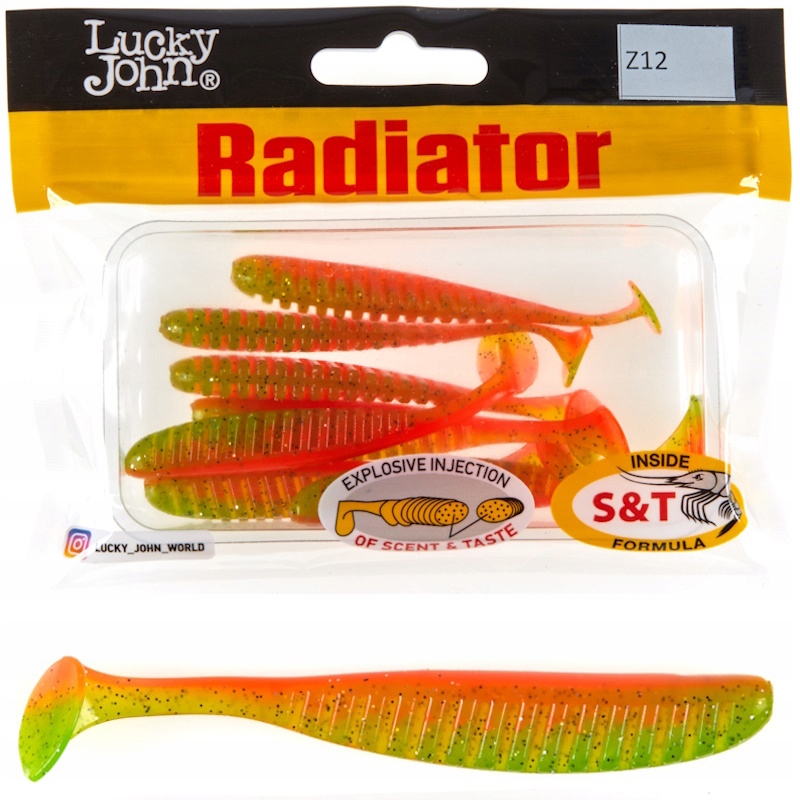 Guma Ripper Lucky John Radiator 3.0'' 7.5cm 2.1g Z12 Orange Shiner 7szt.