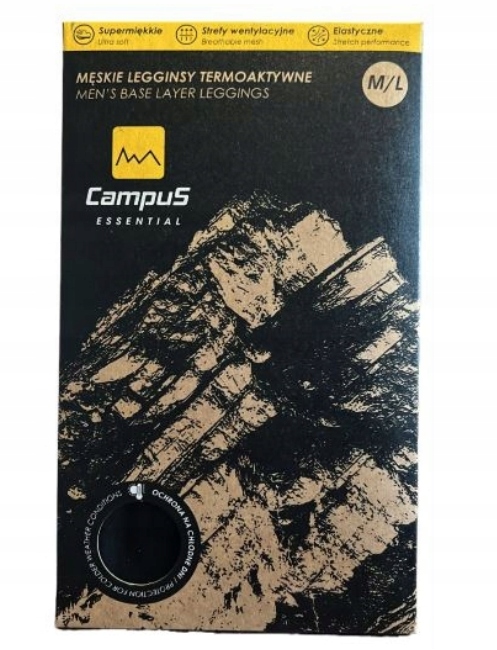 Męskie legginsy termoaktywne Campus M/L czarne