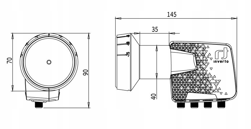 KONWERTER QUATRO INVERTO PREMIUM MULTISWITCH 4K Model Universal Premium