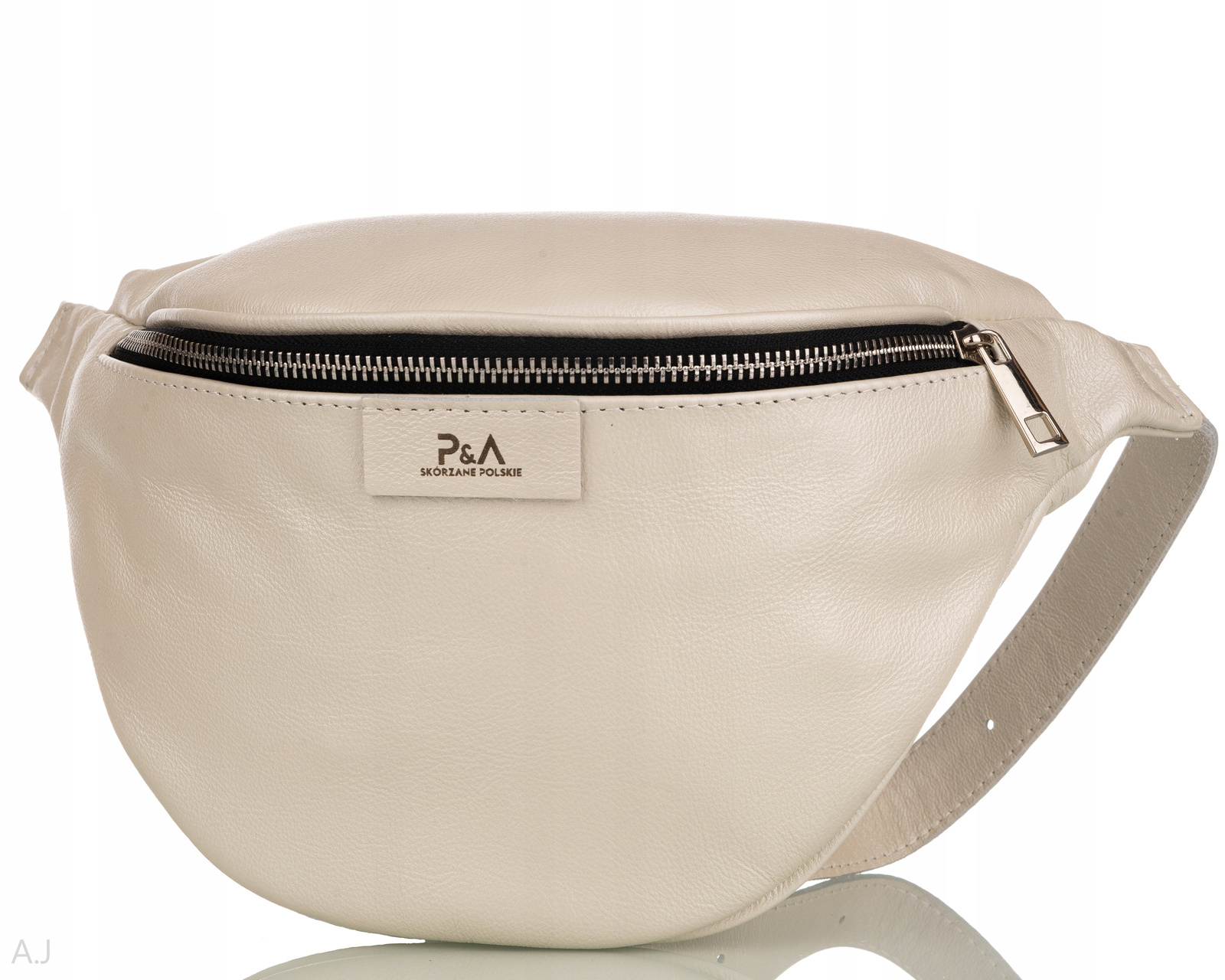 Dámská kožená ledvinka, kožená taška, crossbody na boky, prostorná