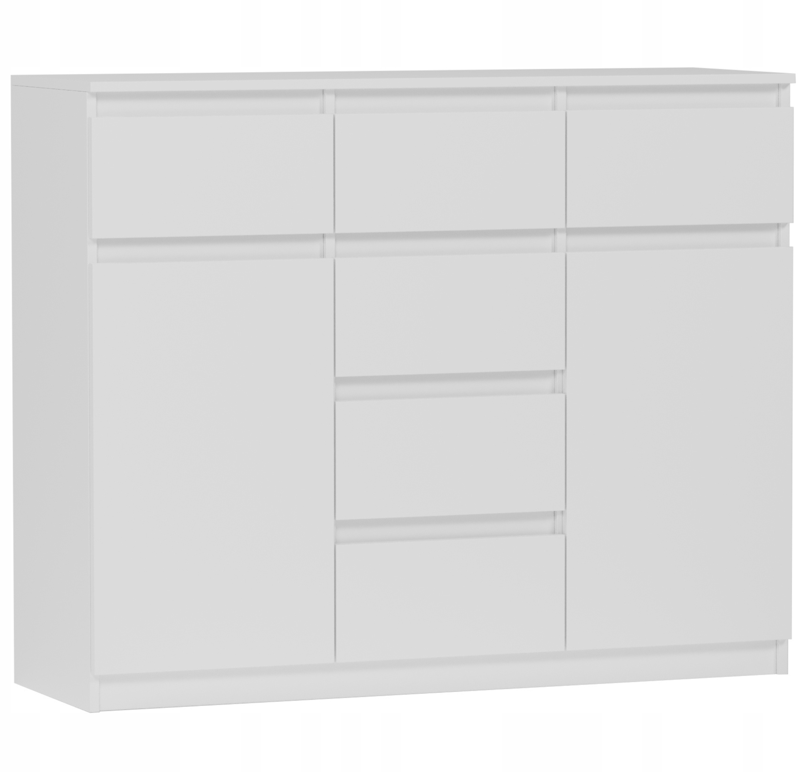 Komoda 98 CM Skříňka 6 Zásuvek Bílá S62D