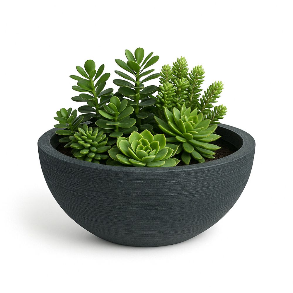 Donica ogrodowa misa Kalypso doniczka okrągła wys. 28x60 antracyt