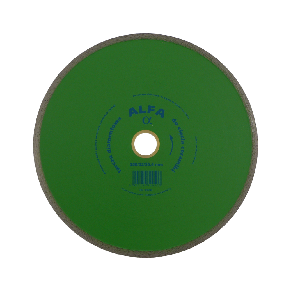 Diamantový Kotouč Pro Řezání Slinuté Dlažby Glazury Keramiky Alfa 250 mm 25,4 mm