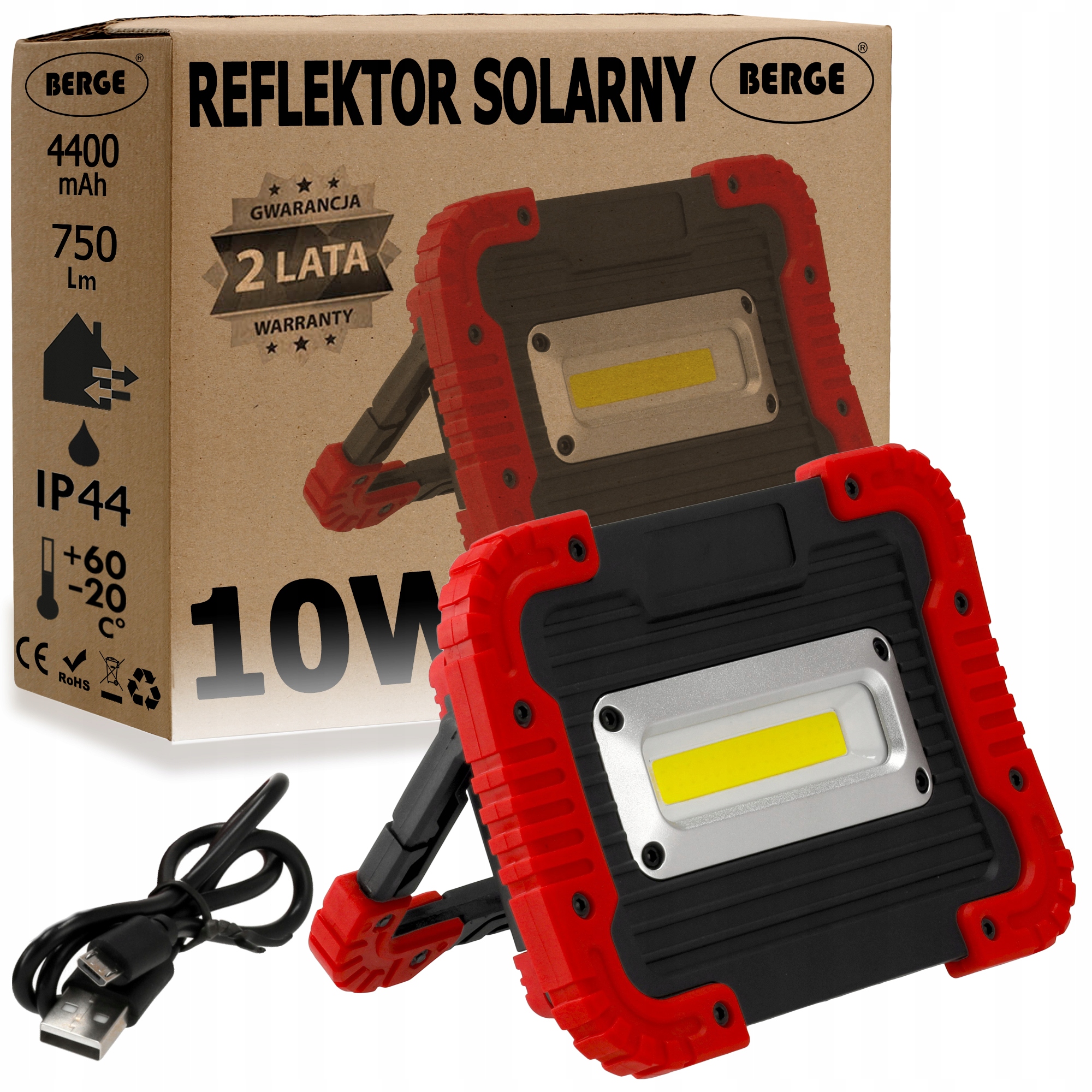 

Lampa Led Robocza Warsztatowa Akumulator 10W 750lm