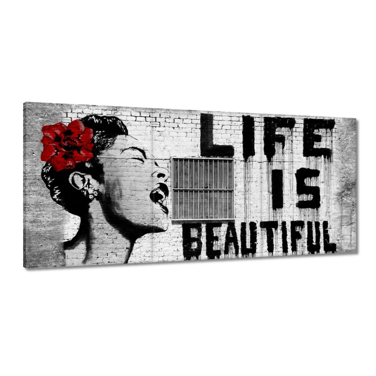 Obrazy 210x100 Banksy Life is Beautiful