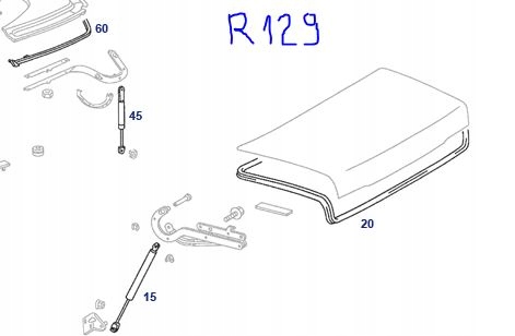 UszBaR129zam - прокладка багажника Mercedes R129 Заміна