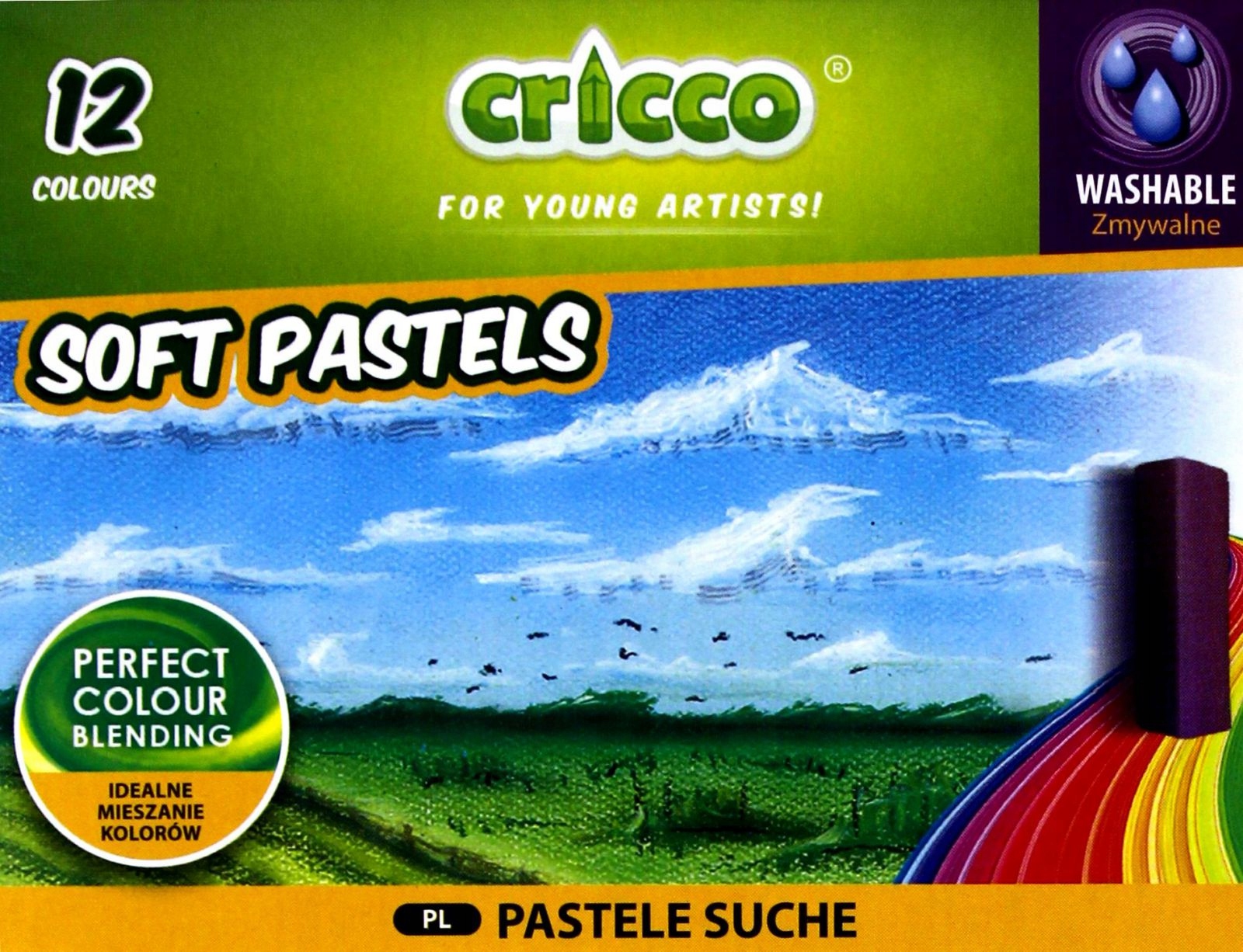 Pastele suche CRICCO 12 sztuk kredki pastelowe EAN (GTIN) 5902198794745