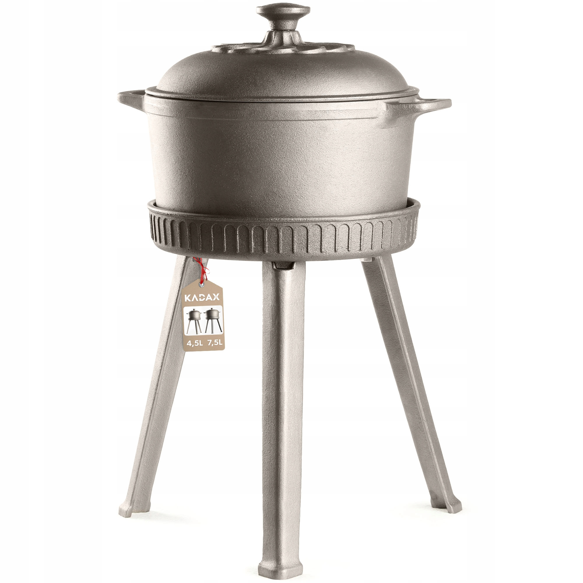 KOCIOŁEK ŻELIWNY MYŚLIWSKI NA OGNISKO + RUSZT 4,5L