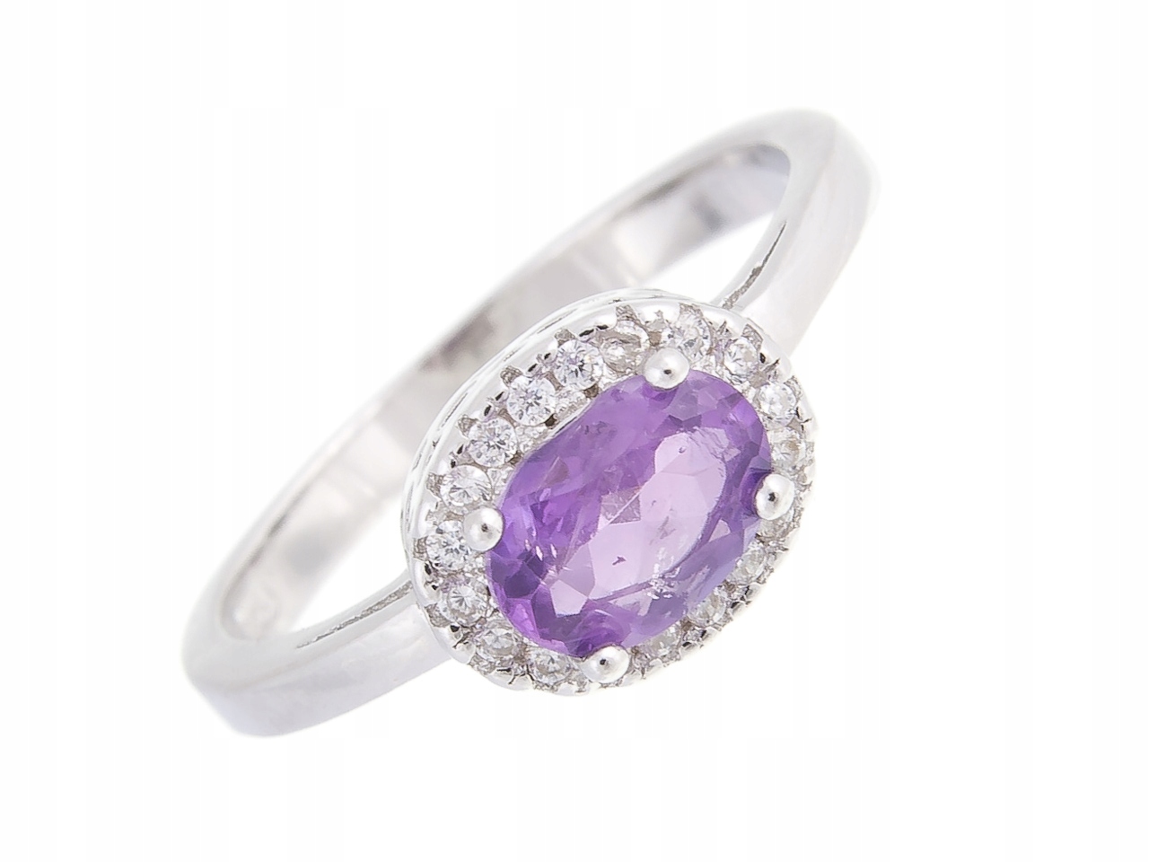 Stříbrný Prstýnek Vel Přírodní Ametyst