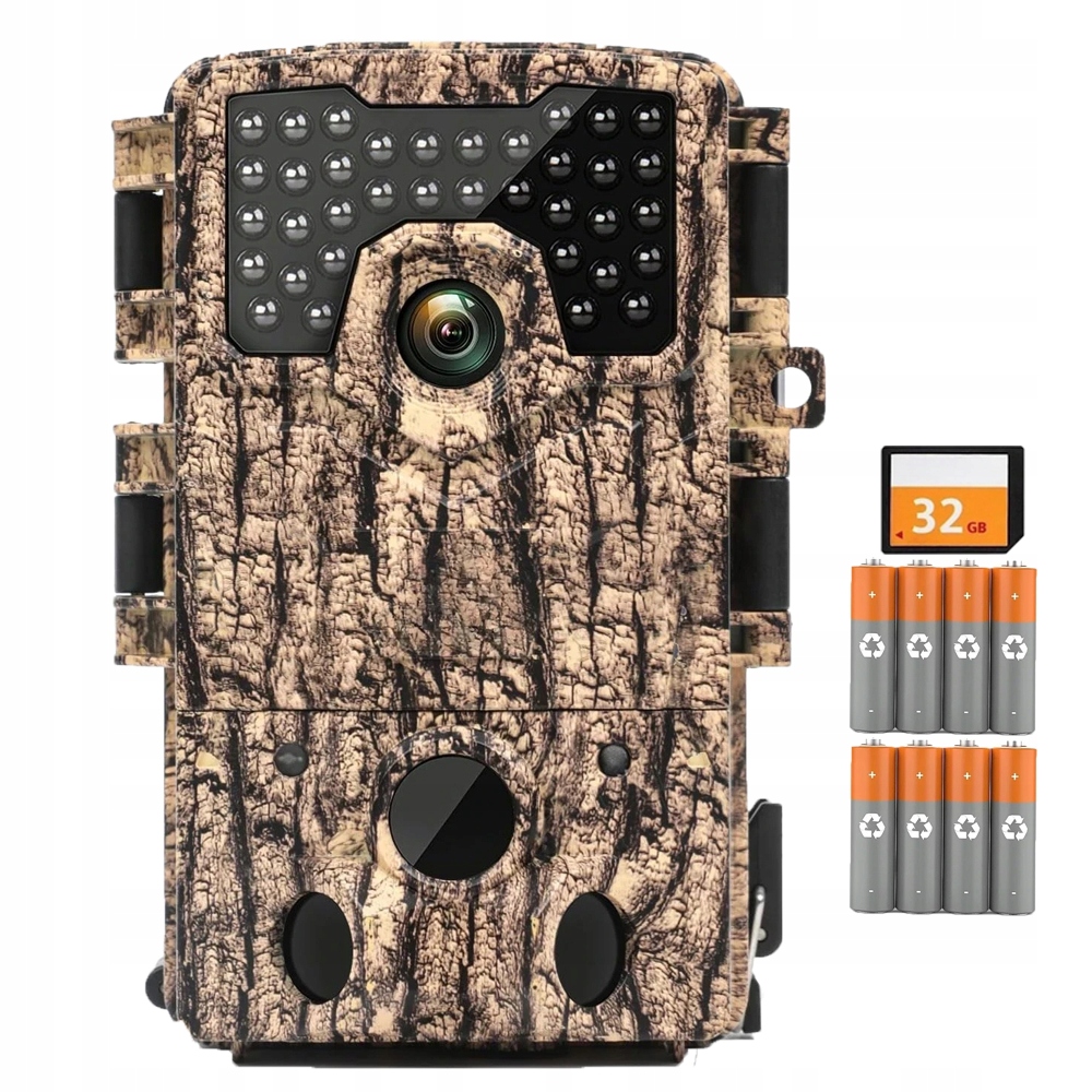 Fotopast Lesní Kamera Pro Noční Vidění 48MP Night Vision s 32G a bateriemi