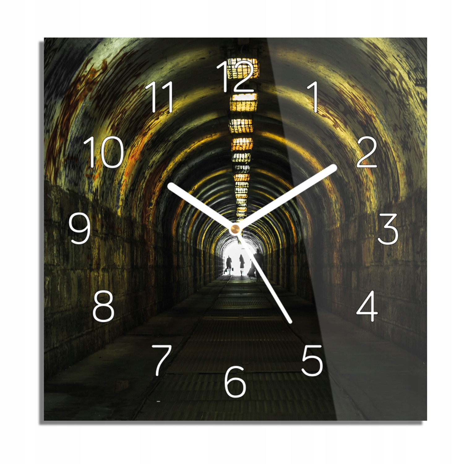 

Tunel graffiti zegar na szkle ze zdjęciem 30x30