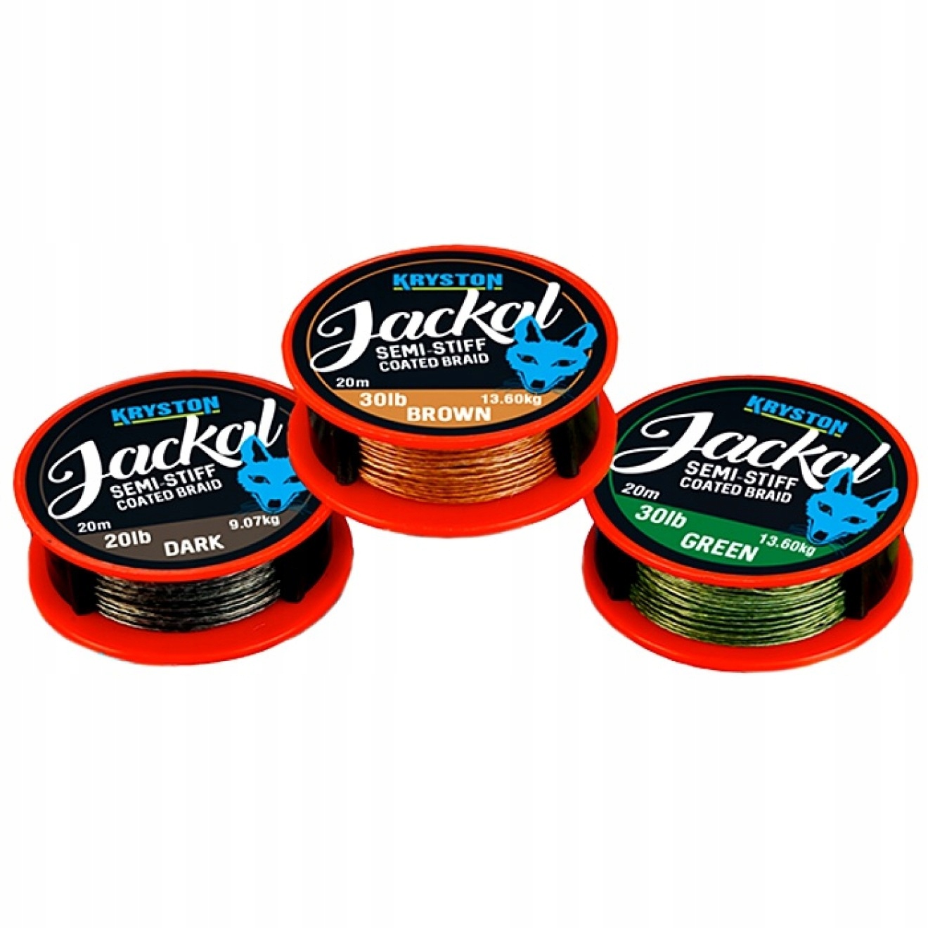 Plecionka w otulinie Kryston Jackal Semi-Stiff Coated Braid Dark 20lb 20m 9